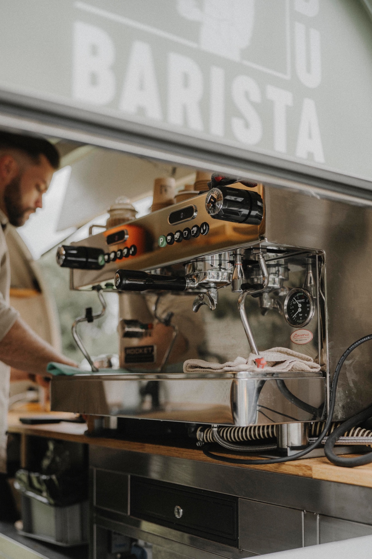 Rocket Espressomaschine im Kaffeewagen